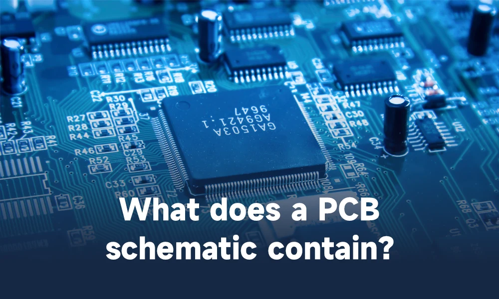What does a PCB schematic contain?